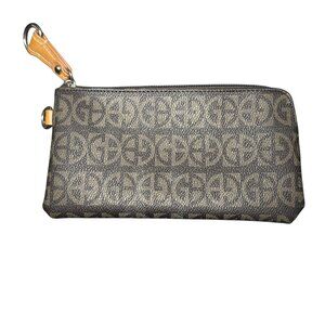 Giani Bernini Clutch Make-Up Bag‎ or Accessory Bag, 6X9, Brown & Tan